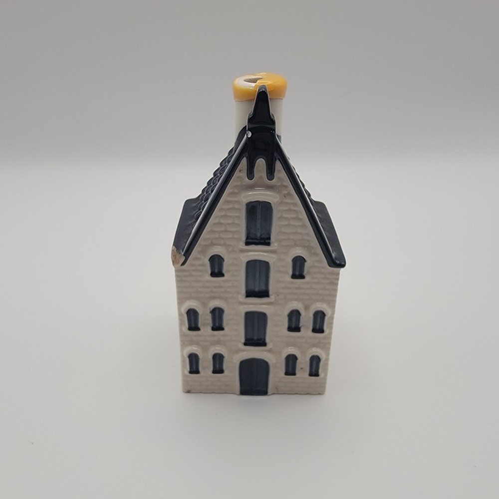 KLM Bols Delft Blue House 70 Miniature Dutch Canal House Ceramic 2009 Empty